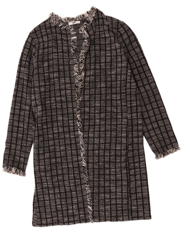 Pulover cardigan cu tăiere largi pentru femei Zara UK 14 Medium Negru Geometric