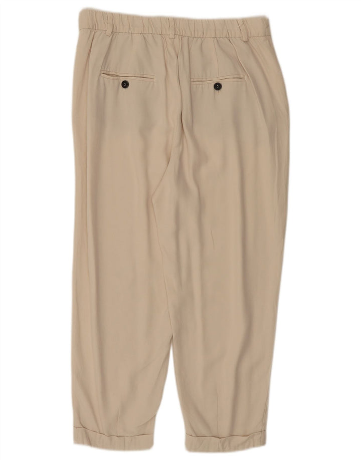 Pantaloni Capri pentru femei ZARA Mediu W28 L22 Bej Lyocell