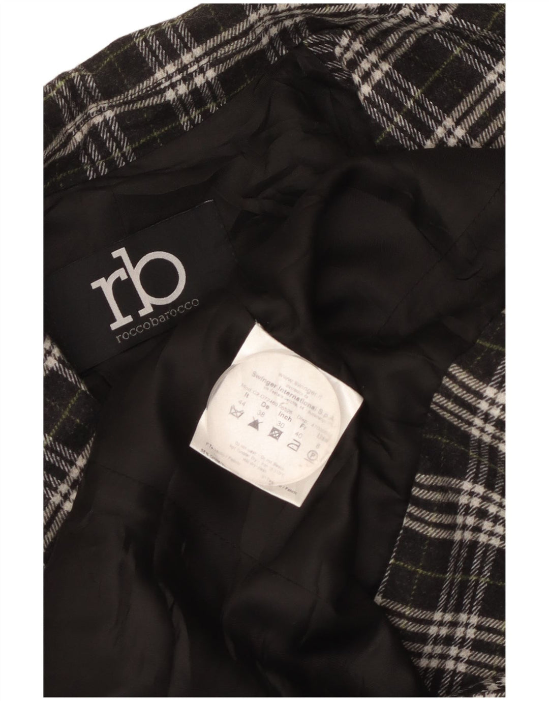 Jachetă Roccobarocco pentru femei, cu 2 nasturi, IT 44, bumbac caros negru mediu