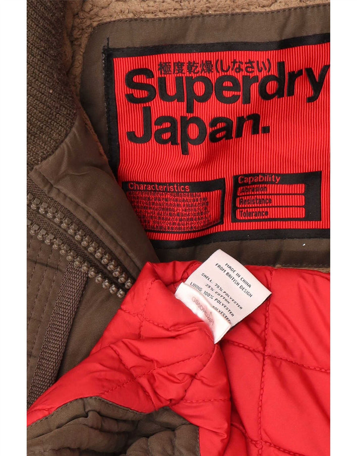Superdry Womens Hooded Parka Jacket UK 8 Small Green Poliester Army
