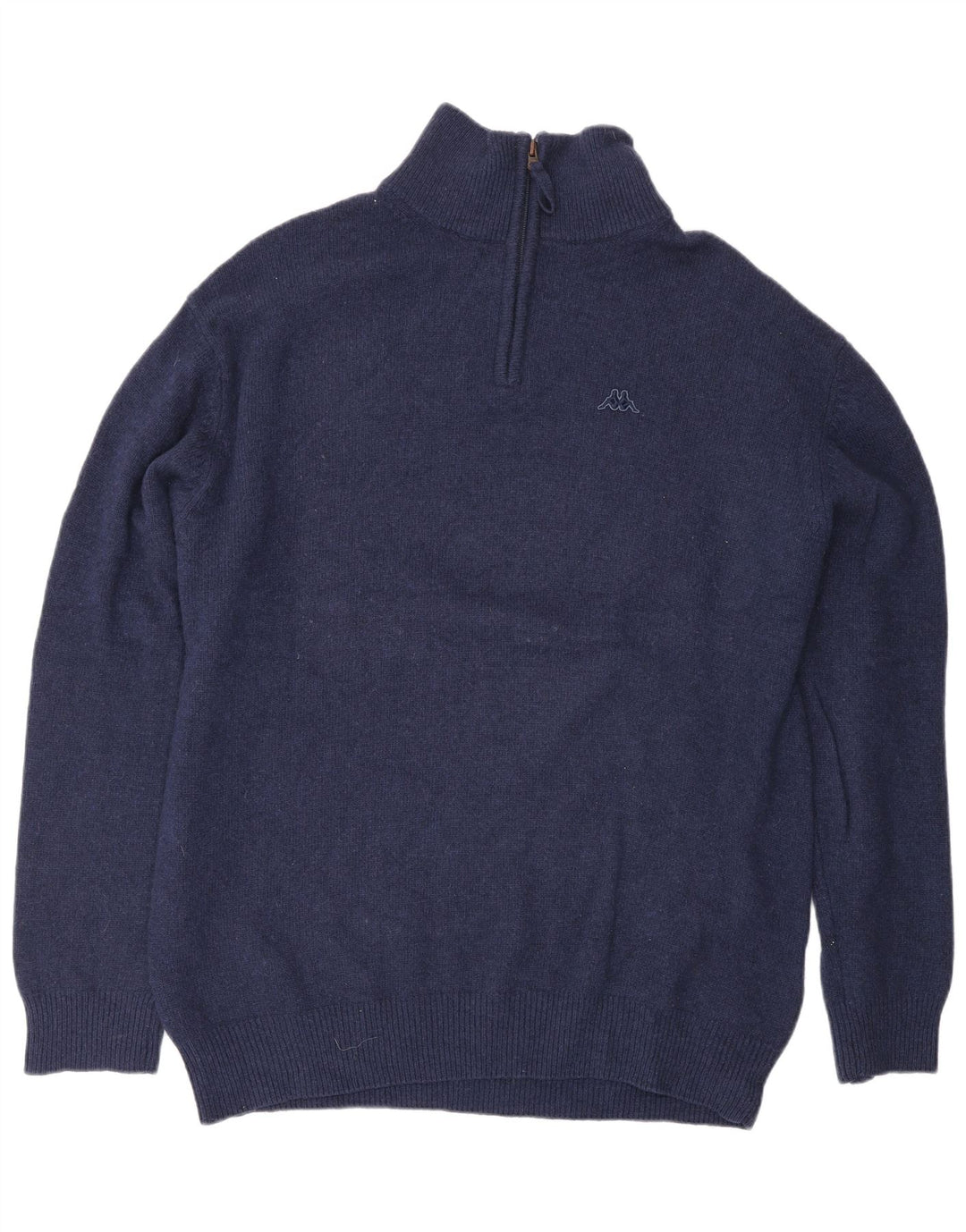 Pulover pentru bărbați Kappa, cu fermoar, cu gât, 2XL, lână virgină bleumarin