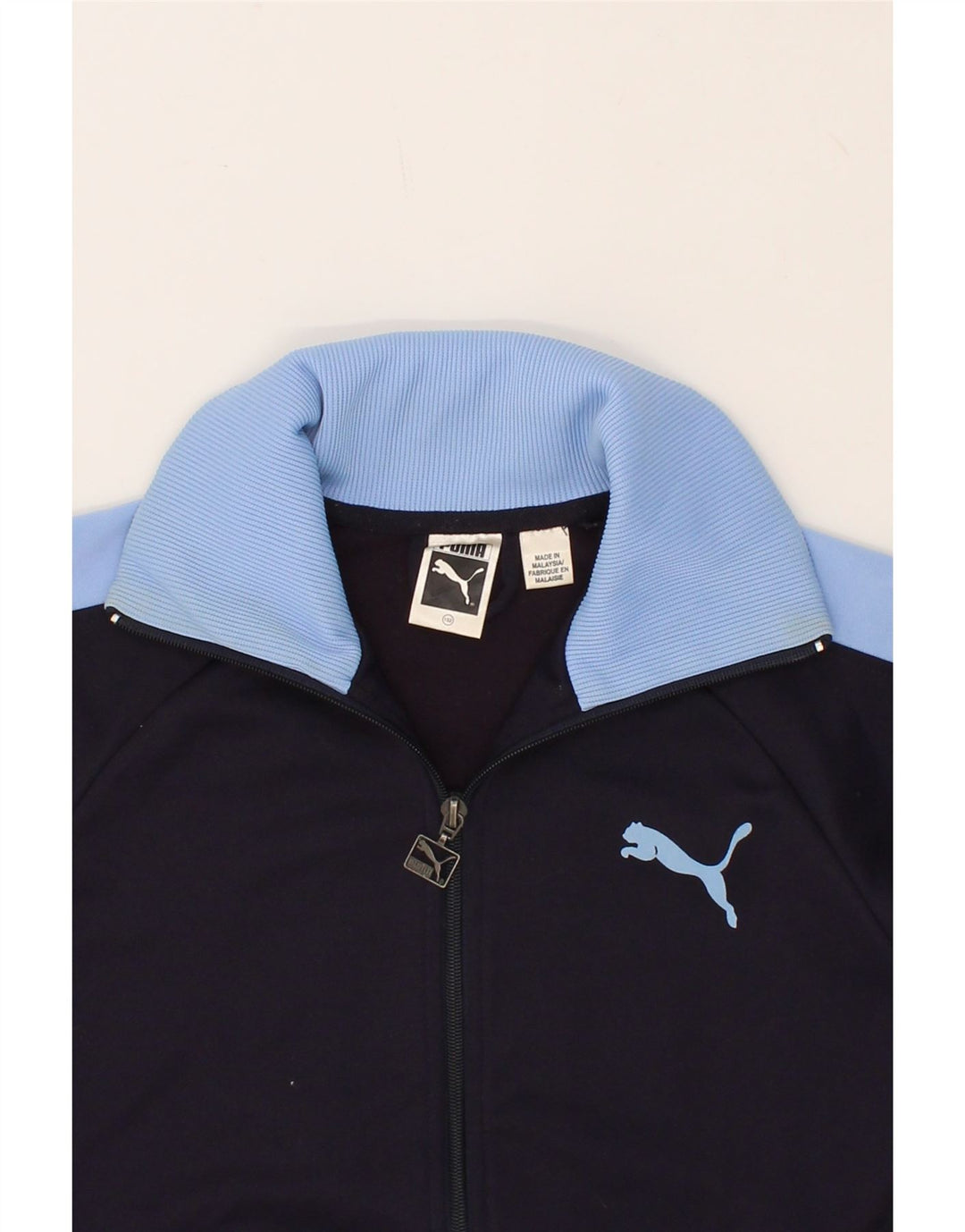 PUMA Boys Tracksuit Top Jacket 11-12 Years  Navy Blue Colourblock Vintage Puma and Second-Hand Puma from Messina Hembry 