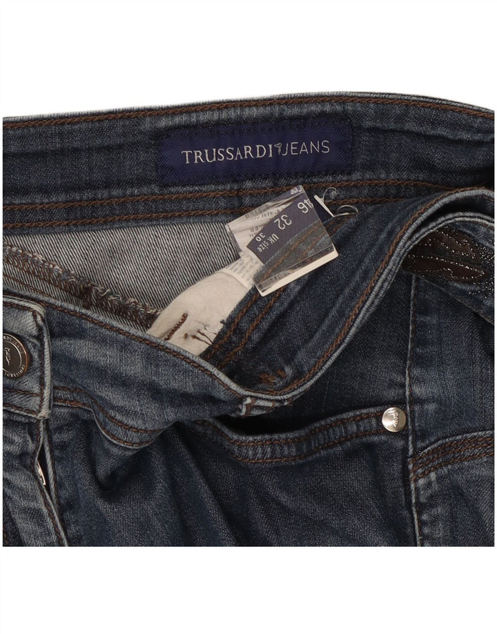 Trussardi Pantaloni scurți de denim pentru femei W30, bumbac albastru mediu