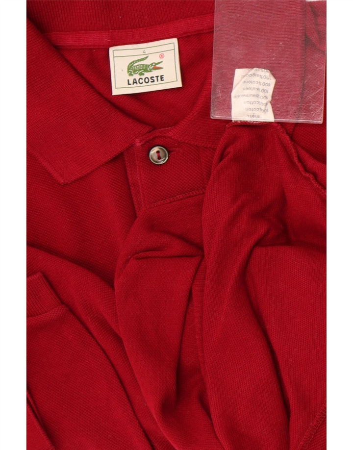 Tricou polo Lacoste pentru bărbați, mărimea 4, bumbac roșu mediu