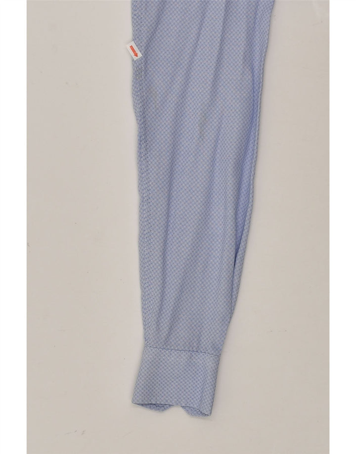 DACK'S Mens Slim Fit Shirt Small Blue Geometric | Vintage Dack's | Thrift | Second-Hand Dack's | Used Clothing | Messina Hembry 