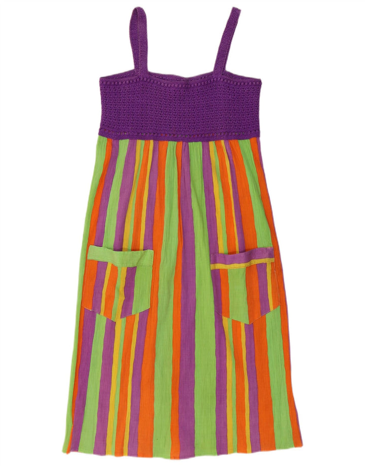 Rochie de soare Vintage pentru femei UK 8 Mici, multicolore, cu dungi