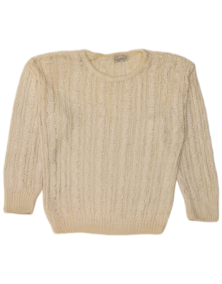 Pulover pentru damă Giunco cu gât roșu și pulover UK 14 Medium Off White