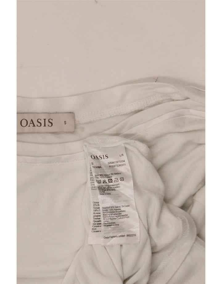 OASIS Top pentru femei cu mânecă lungă UK 10 Small White Viscose