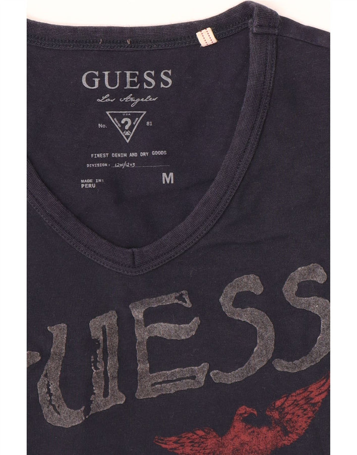 Tricou grafic Guess pentru bărbați Top Mediu Bleumarin