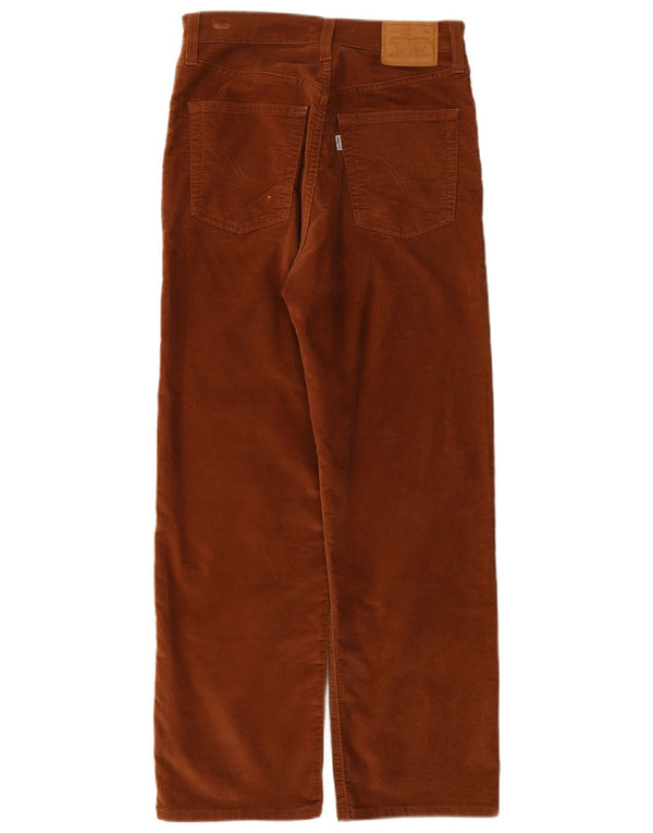 Pantaloni drepti din velur cu talie înaltă Levi's pentru femei L27 L27 bumbac maro