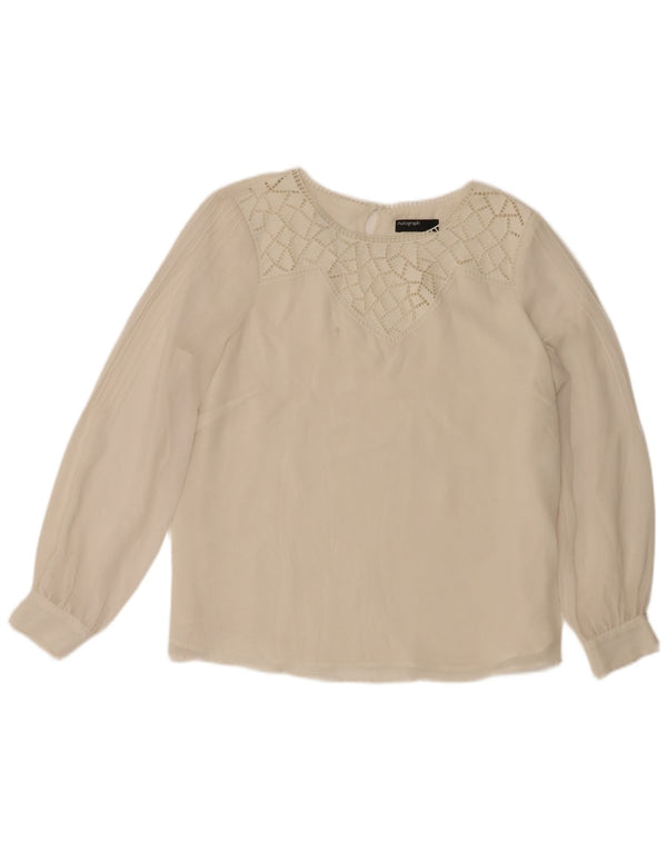 Bluză cu mânecă lungă pentru femei Marks & Spencer Autograph UK 16, mare, bej
