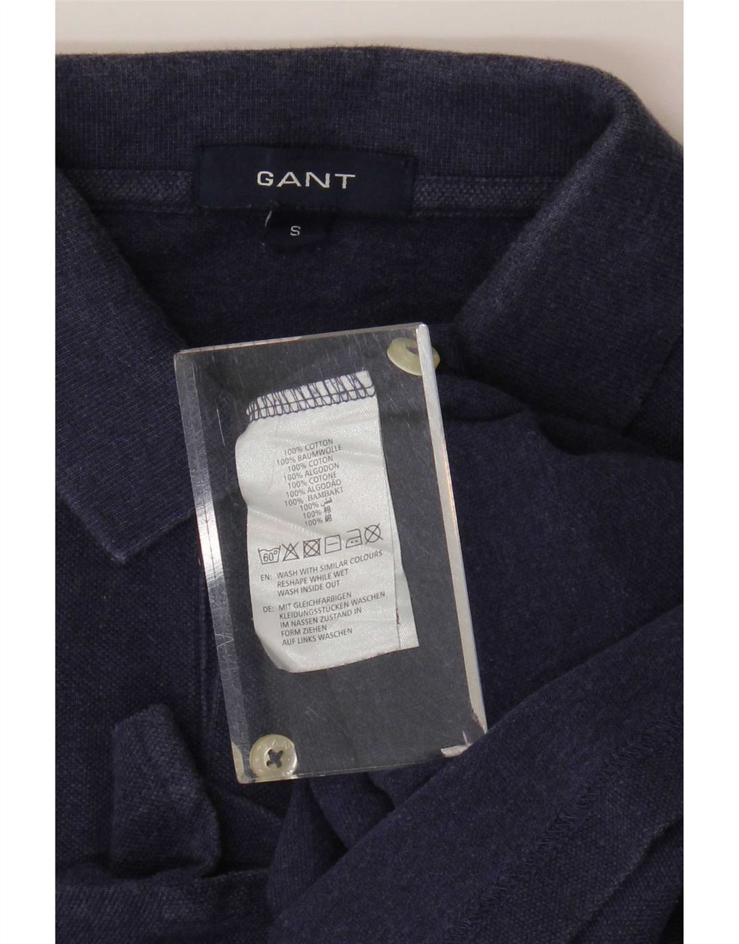 Tricou polo pentru bărbați Gant, bumbac, albastru bleumarin