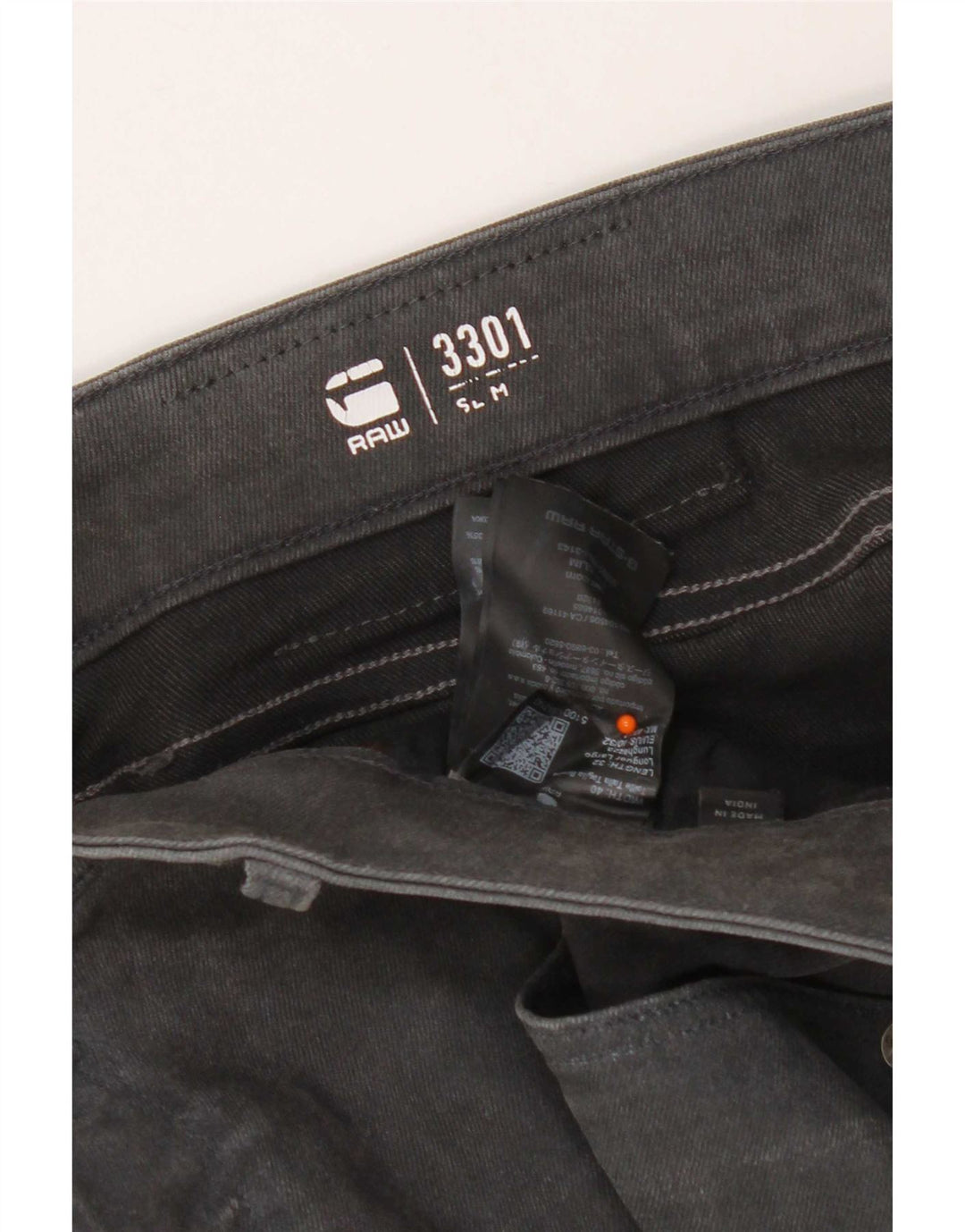 Blugi G-Star 3301 Slim pentru bărbați W40 L32 bumbac gri