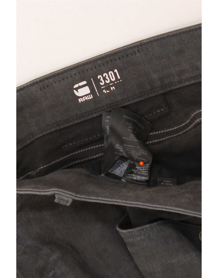 Blugi G-Star 3301 Slim pentru bărbați W40 L32 bumbac gri