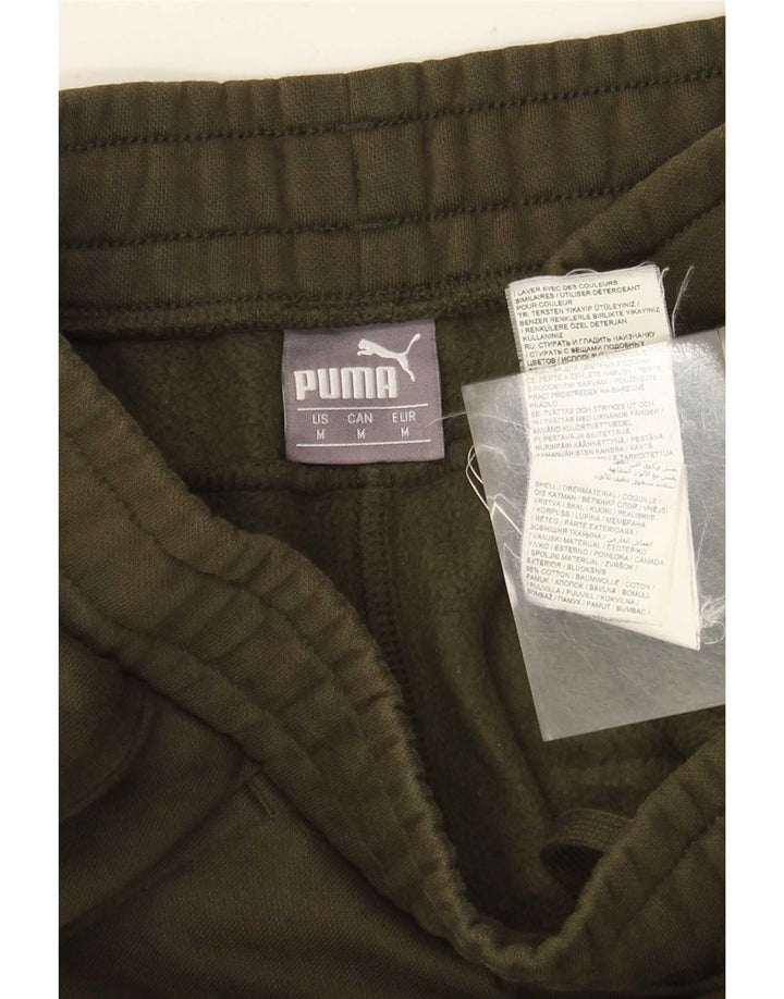 Pantaloni de trening Puma pentru bărbați Joggeri, bumbac mediu kaki