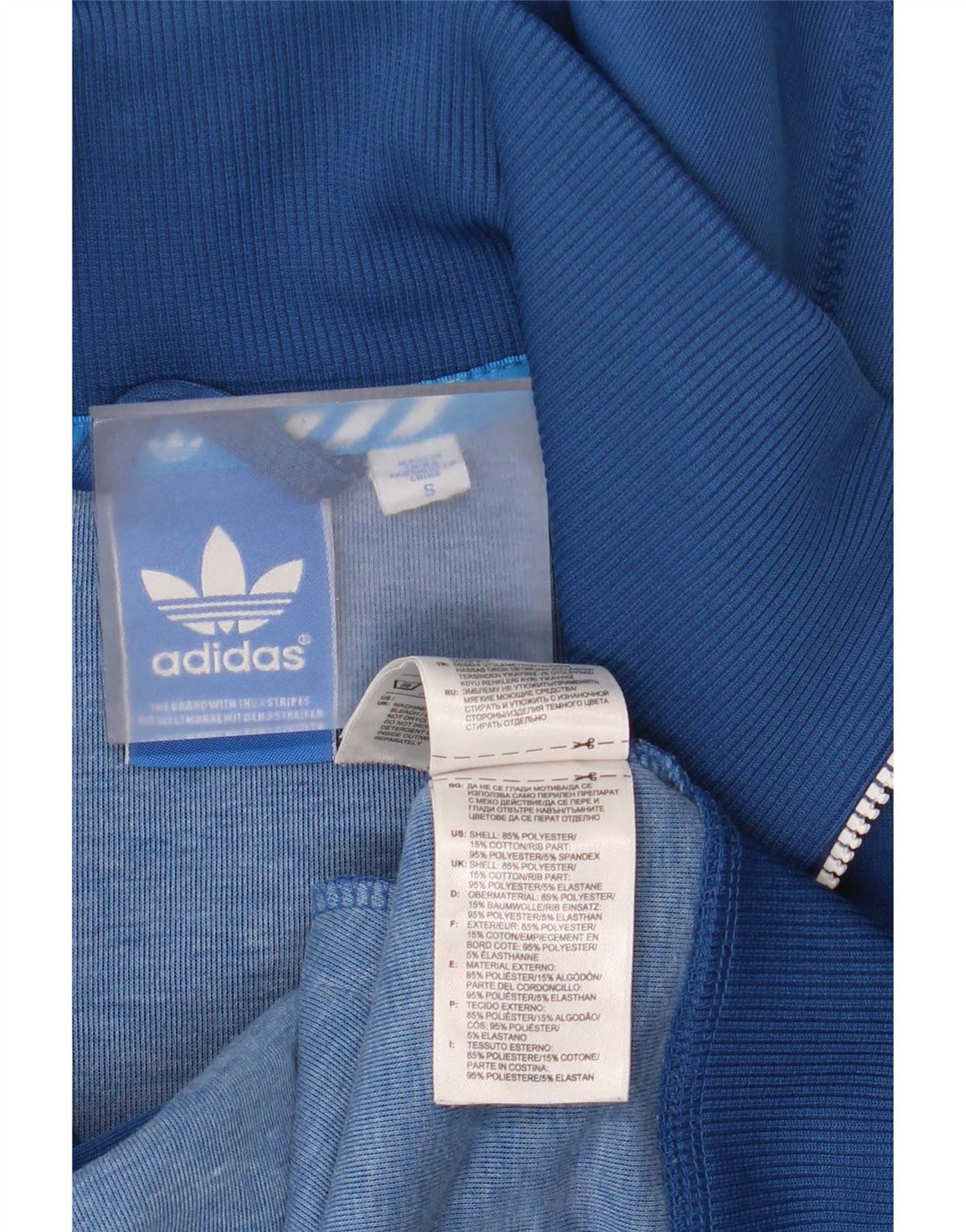 Pulover Adidas pentru bărbați, cu fermoar, poliester, albastru