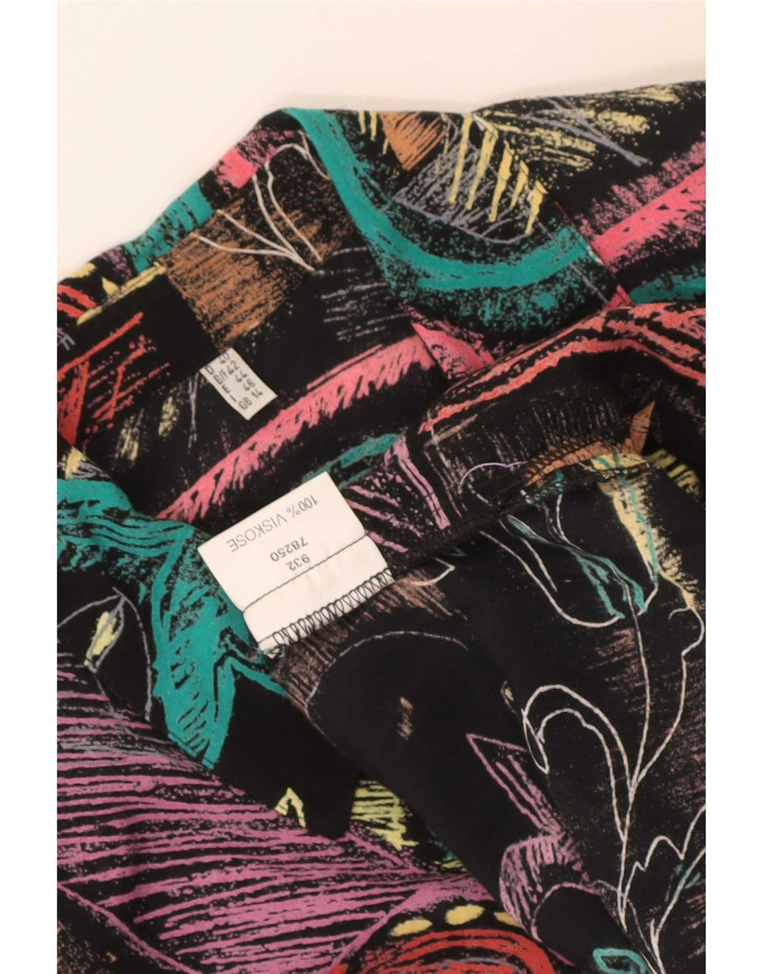 Bluză de cămașă vintage pentru femei UK 14, mare, multicoloră, viscoză