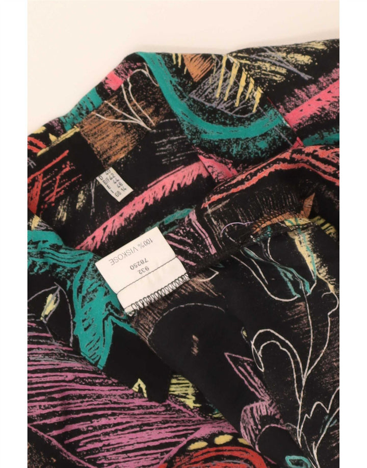 Bluză de cămașă vintage pentru femei UK 14, mare, multicoloră, viscoză