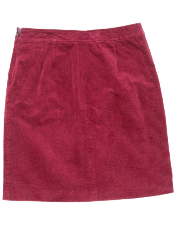 Fusta din velur pentru femei White Stuff UK 10 Small W28 Maroon Bumbac