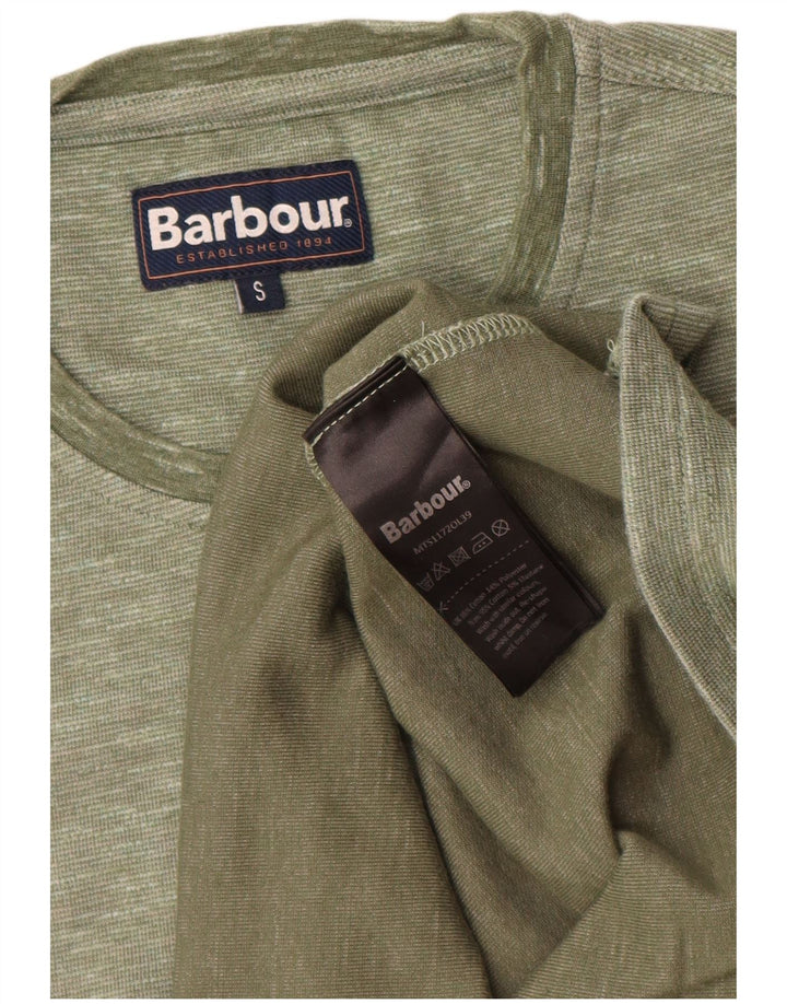 Tricou pentru bărbați Barbour Top mic, verde, bumbac cu pete