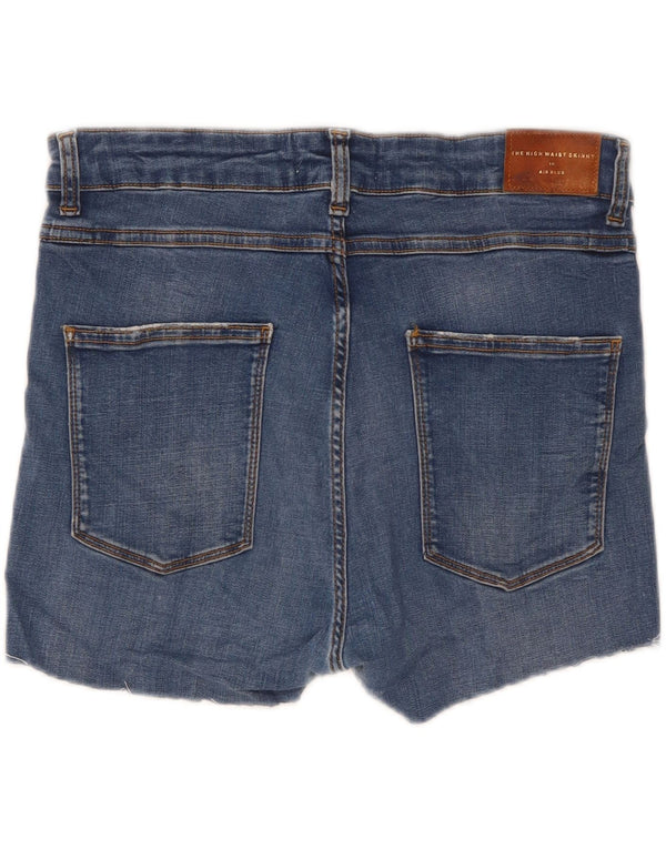 Pantaloni scurți din denim skinny pentru femei cu talie înaltă Zara EU 44 XL W34 Albastru