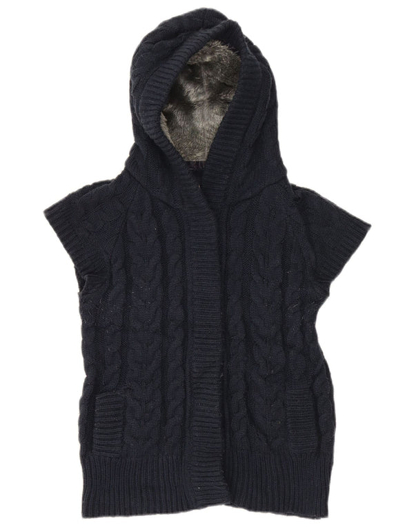 Pulover cardigan cu mânecă scurtă pentru femei Zara UK 14 Medium Bleumarin