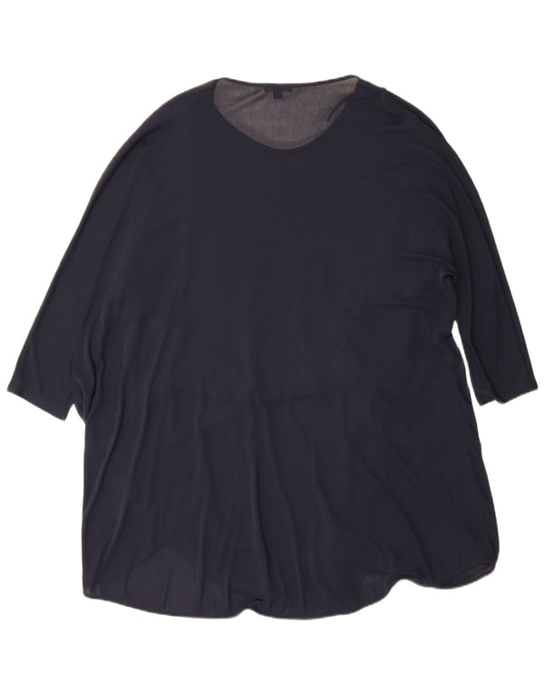 Cos Rochie tunică supradimensionată pentru femei cu mâneci 3/4 UK 14 Medium Bleumarin Acetat