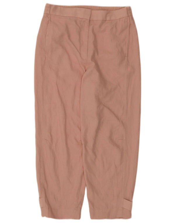Pantaloni tăiați conici pentru femei cu talie înaltă Zara Mediu L28 L25 Roz
