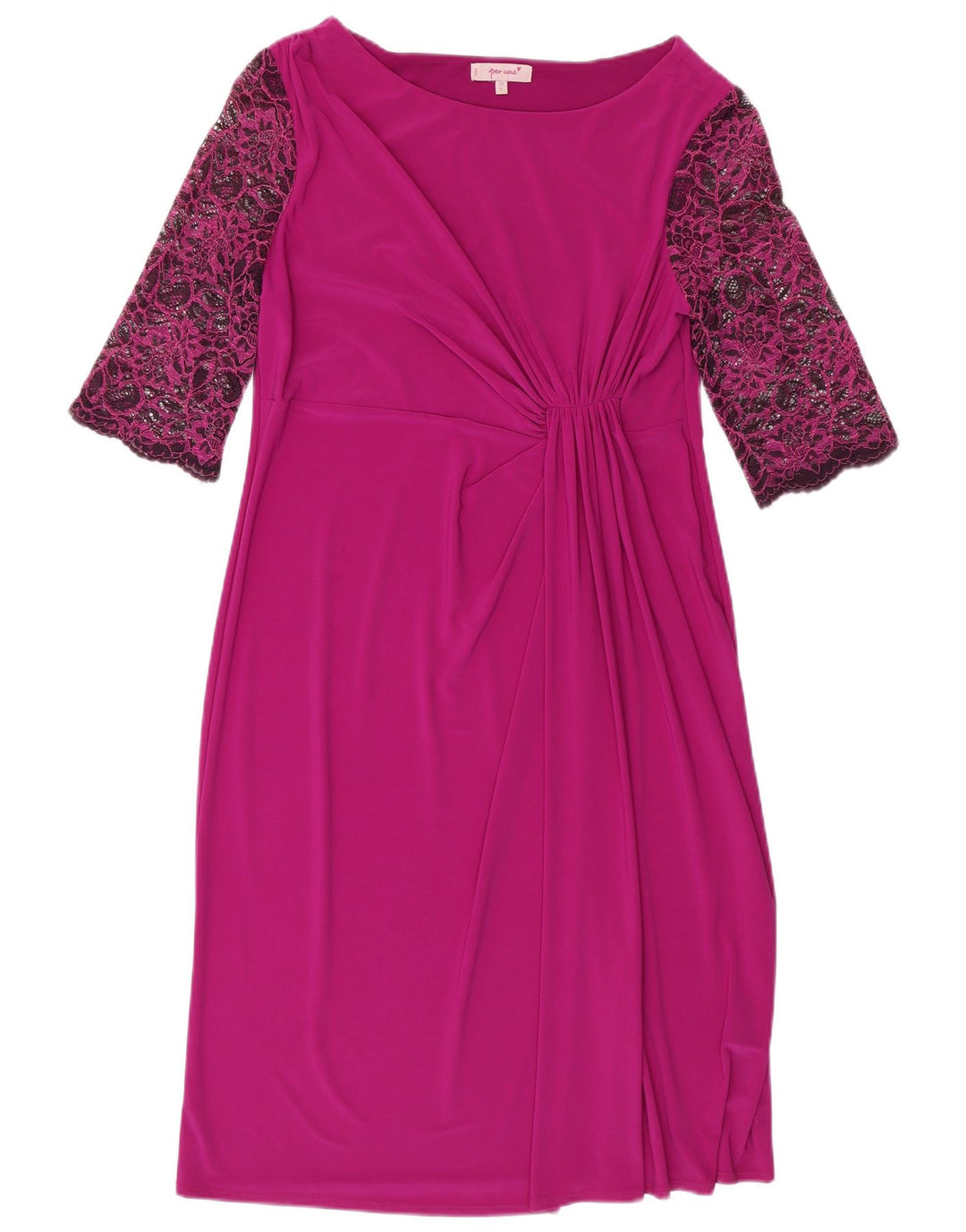 PER UNA Rochie pentru femei cu mâneci 3/4, UK 14, poliester roz mare