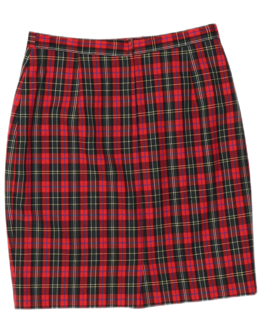 Fusta creion Vintage pentru femei IT 44 Medium W28 Red Check Lână virgină