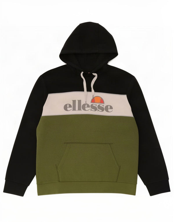 Pulover cu glugă cu grafic pentru bărbați Ellesse, mare, negru, din bumbac