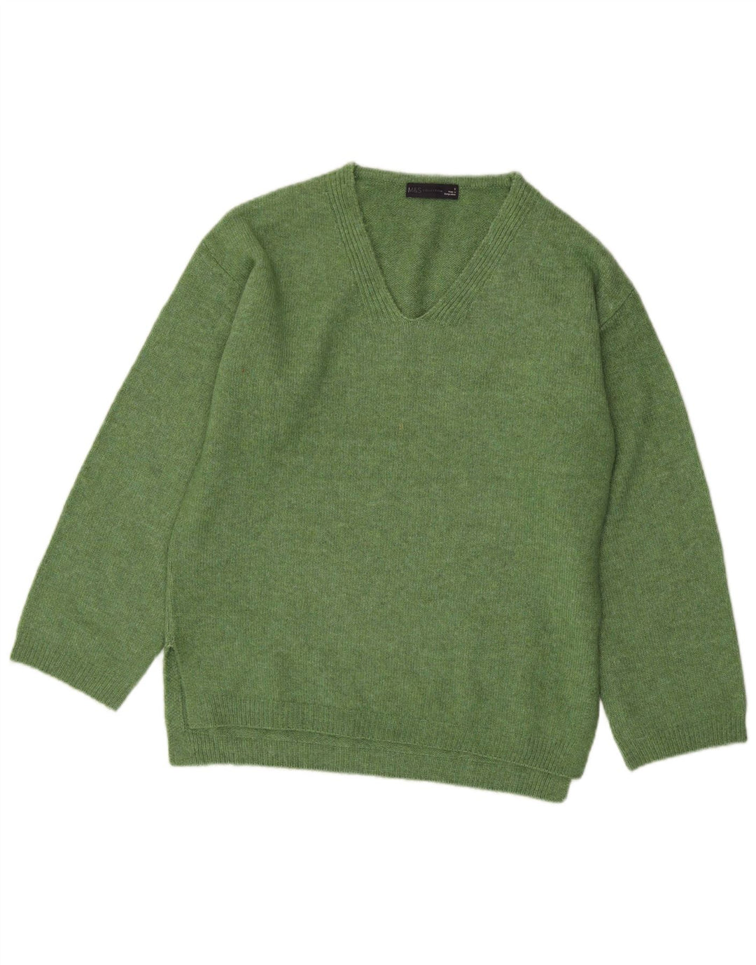 Marks & Spencer Pulover supradimensionat pentru femei cu decolteu în V UK 10 Small Green