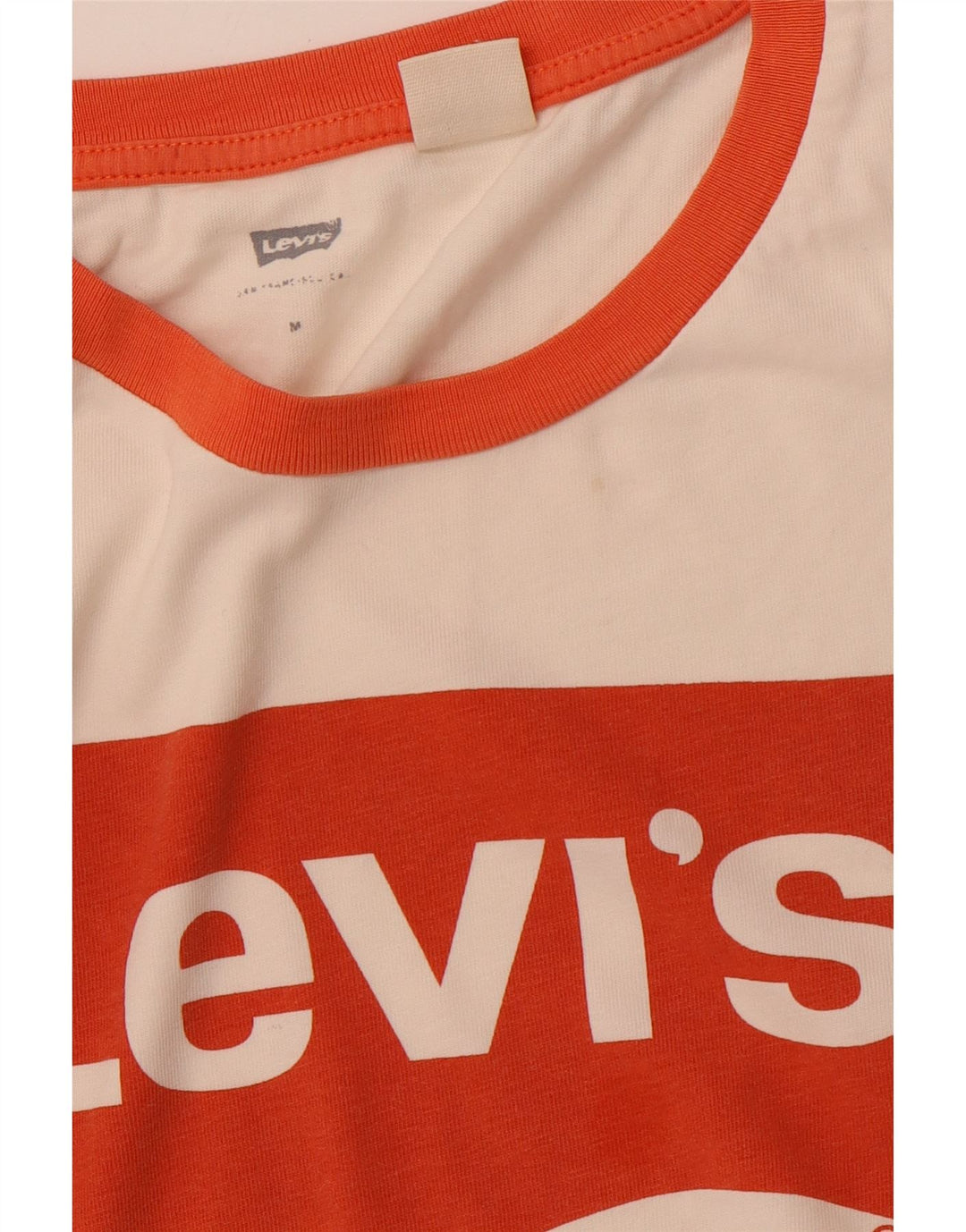 Tricou cu grafic crop LEVI'S pentru femei Top UK 12 Bumbac alb mediu mediu