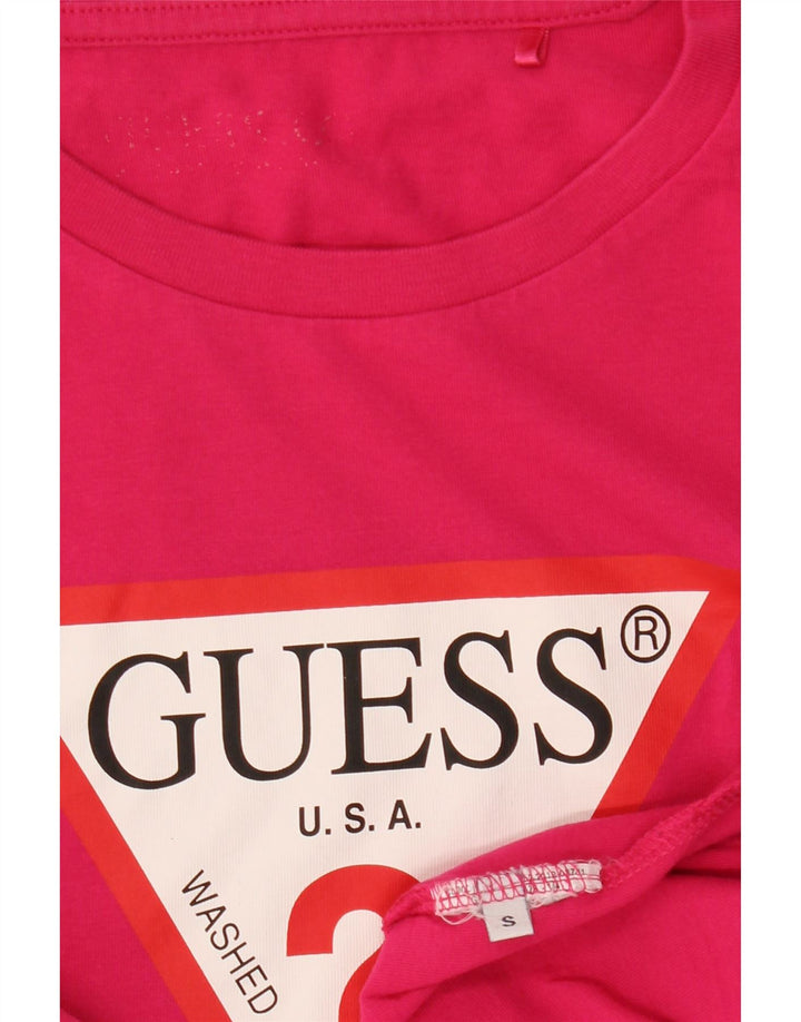 Tricou grafic GUESS pentru femei Top UK 10 Small Pink