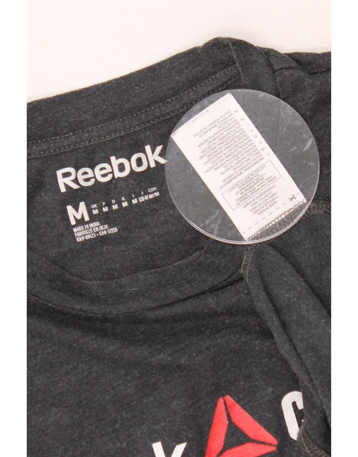 Tricou grafic pentru bărbați Reebok Top din bumbac gri mediu
