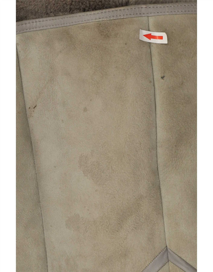 Palton vintage pentru femei din shearling EU 40 din piele de miel gri mediu