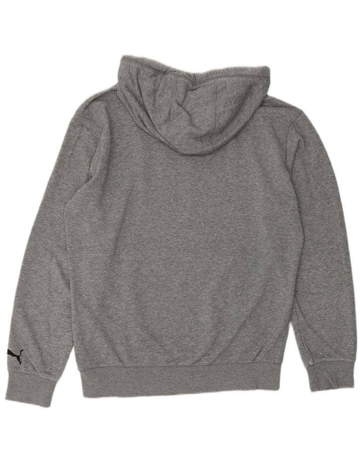 Pulover cu glugă cu grafică PUMA pentru bărbați, din poliester cu pături, gri mic