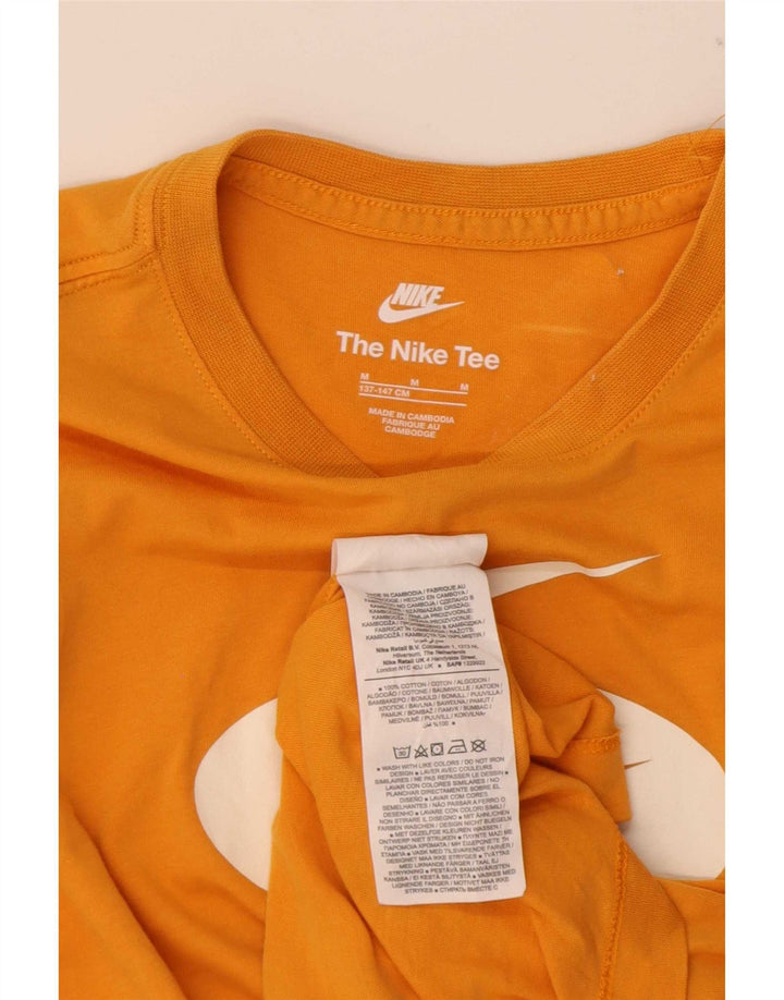 Tricou grafic Nike pentru băieți Top 10-11 ani Bumbac galben mediu