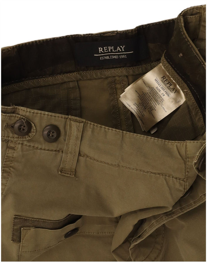 REPLAY Pantaloni scurți cargo pentru bărbați W29 Small Khaki Bumbac