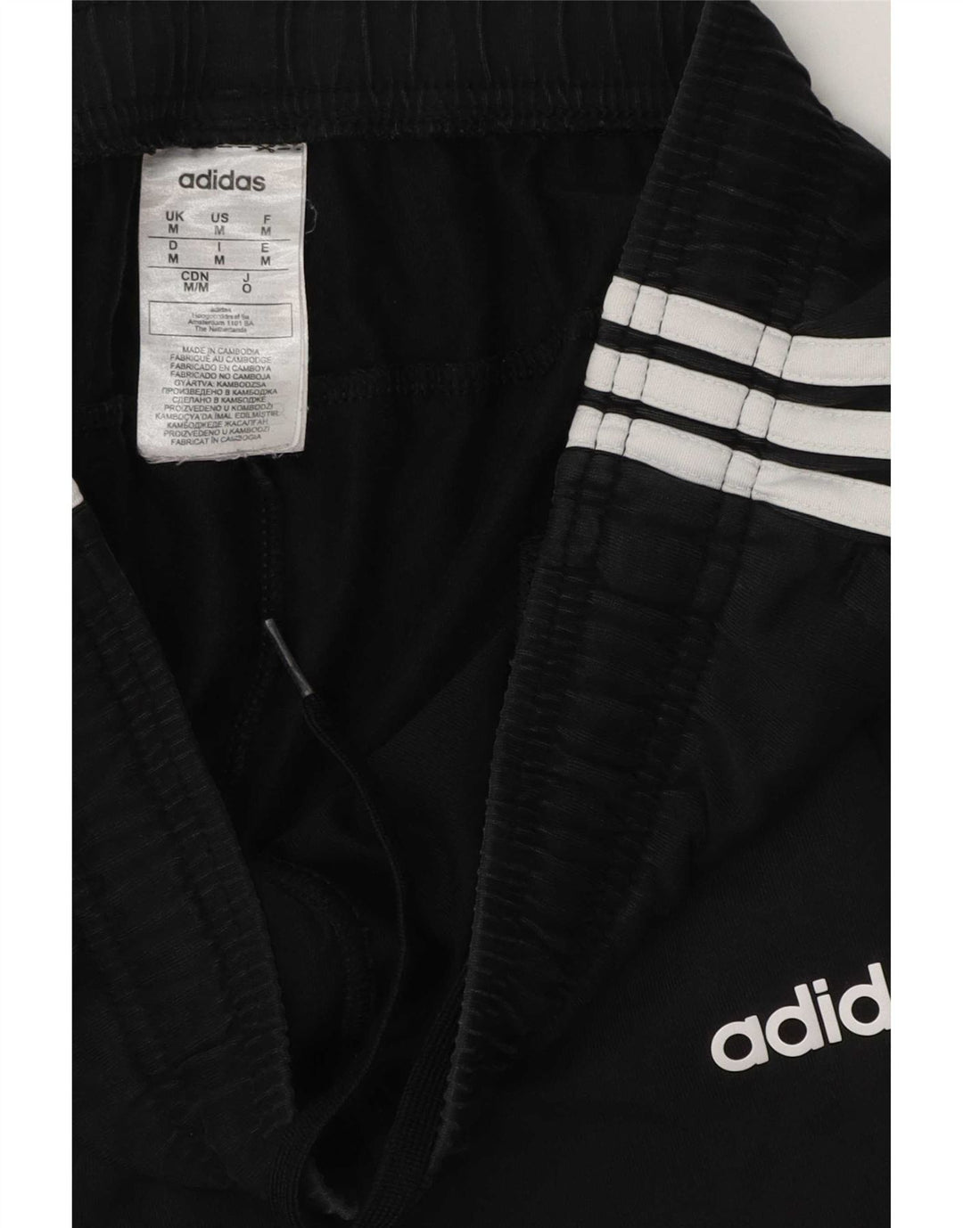 Pantaloni de trening Adidas pentru bărbați, bumbac mediu negru