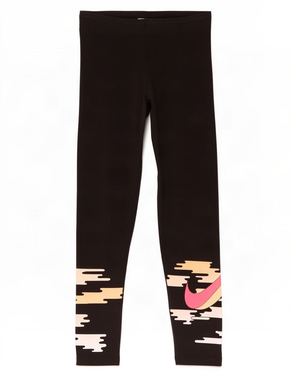 Leggings Nike Dri Fit Graphic pentru femei UK 12, bumbac mediu negru