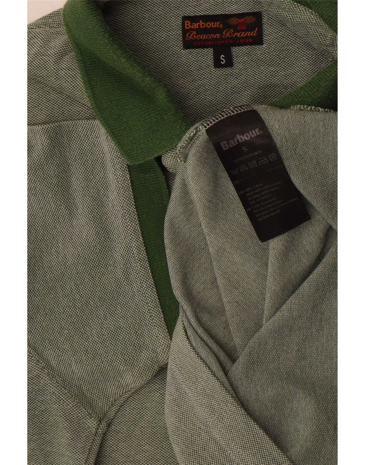 Tricou polo Barbour pentru bărbați, bumbac verde mic