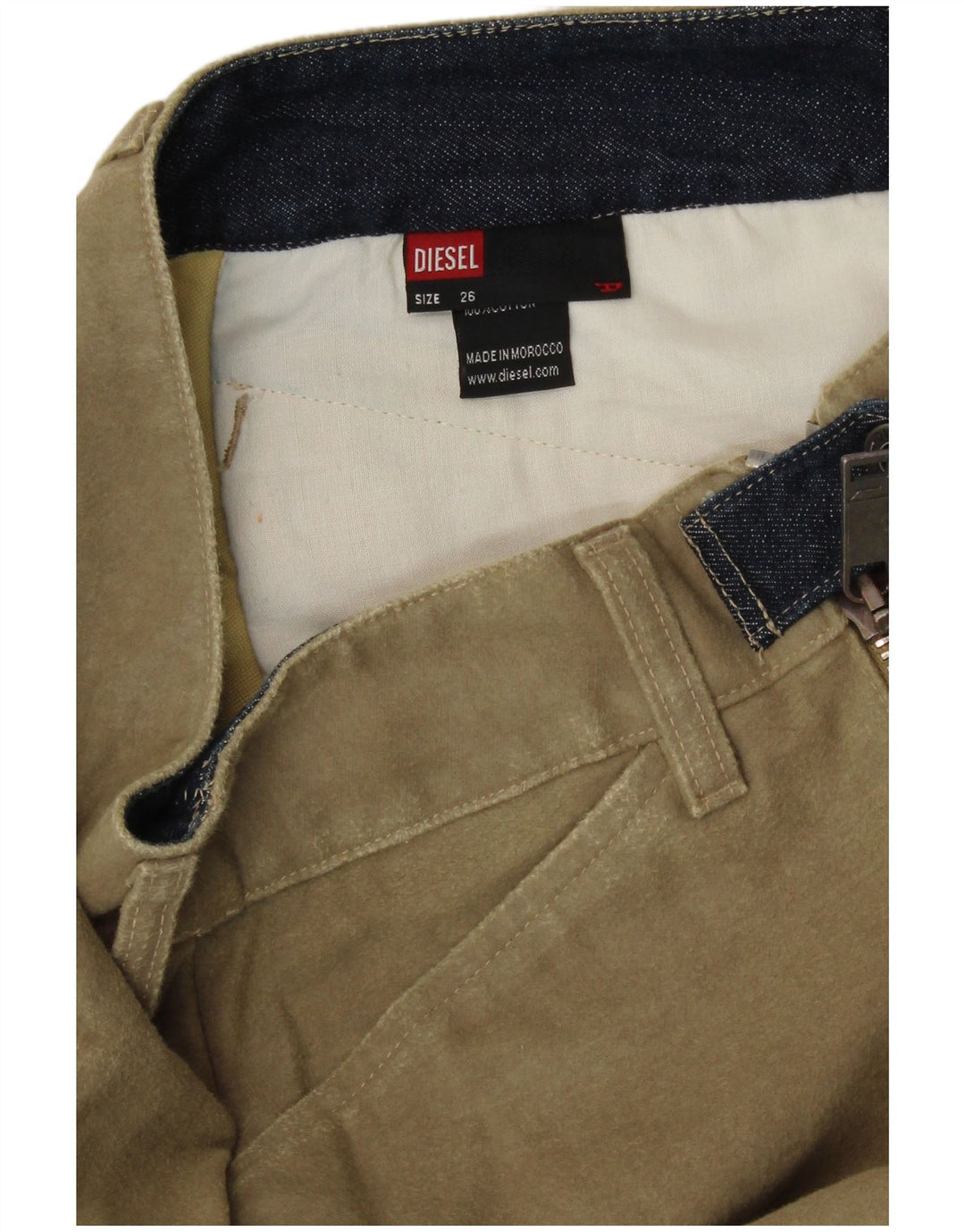 Fusta creion pentru femei Diesel W26 Small Kaki Bumbac