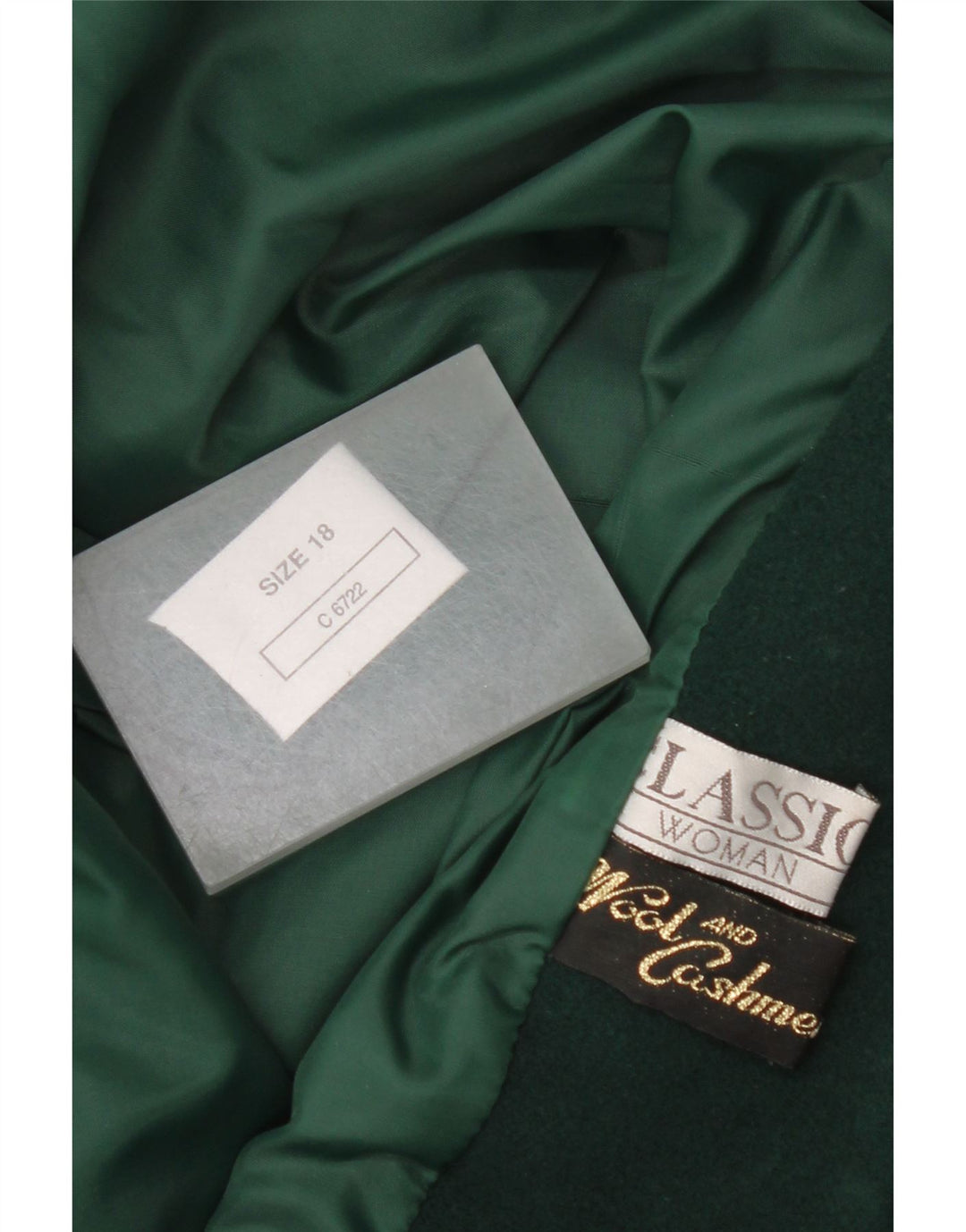 Jachetă vintage pentru femei la dublu piept UK 18 XL Lână verde