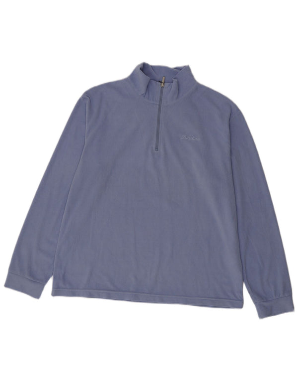 Pulover din lână Diadora pentru femei, cu fermoar și gât, UK 20 2XL, poliester albastru