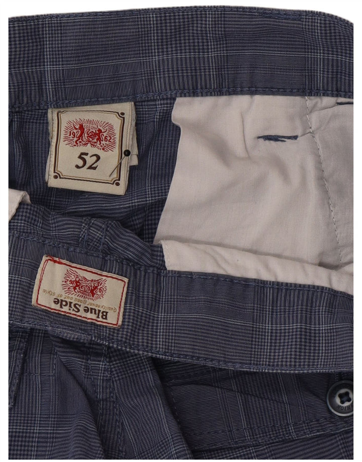 Pantaloni scurți cargo pentru bărbați Blue Side IT 52 XL W36 Blue Check Bumbac