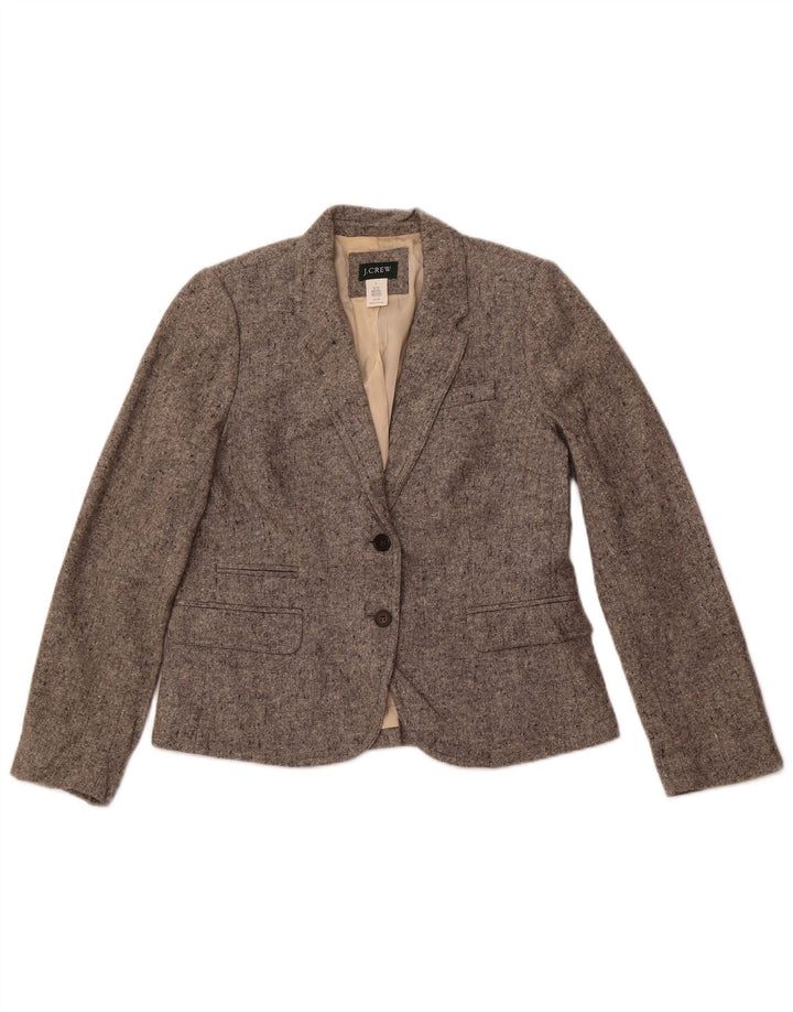 Jachetă pentru femei J. CREW cu 2 nasturi US 8 Medium Gri Pete Lână