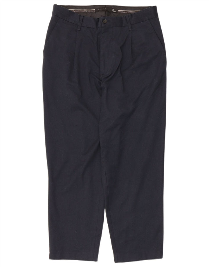 Pantaloni tăiați pentru bărbați Zara EU 38 Mici L30 L25 Poliester bleumarin