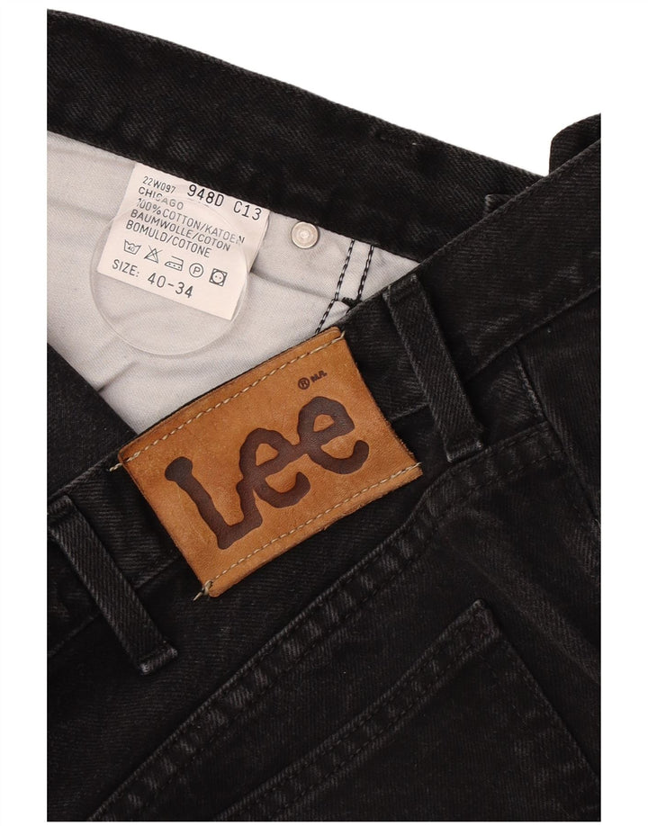 Blugi drepti pentru bărbați Lee Chicago W40 L34 bumbac negru