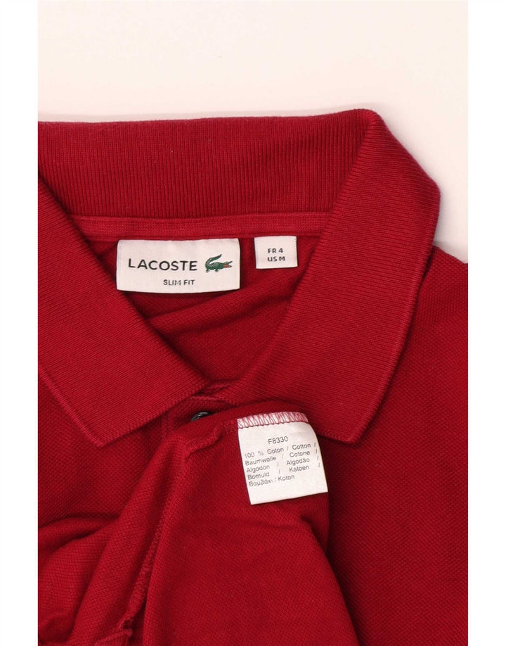 Tricou polo pentru bărbați Lacoste Slim Fit Mărimea 4, bumbac roșu mediu
